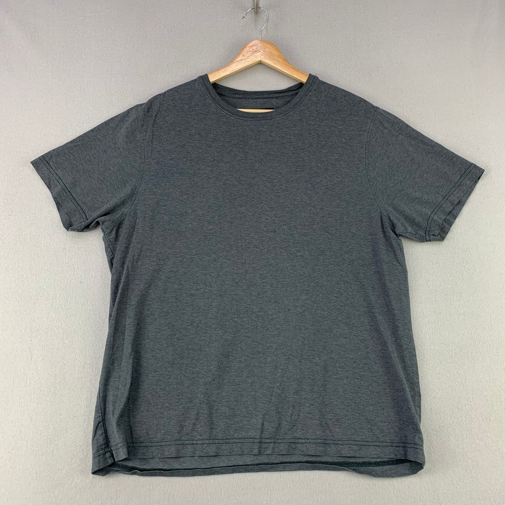 H&H Men T-Shirt Men Medium Gray Casual Short Sleeve Cotton Solid Tee